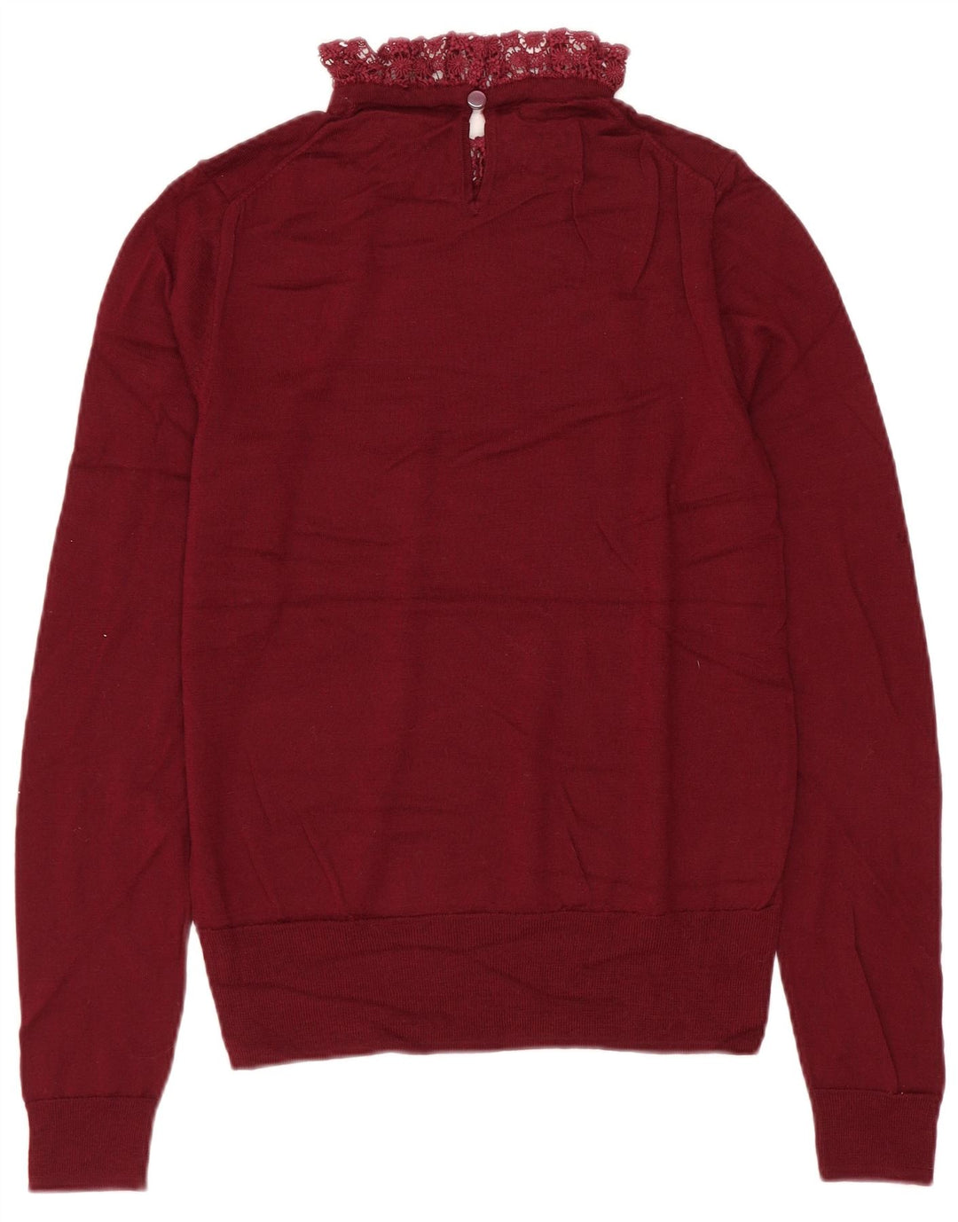 J. CREW Dame Turtle Neck Sweater UK 10 Small Burgundy