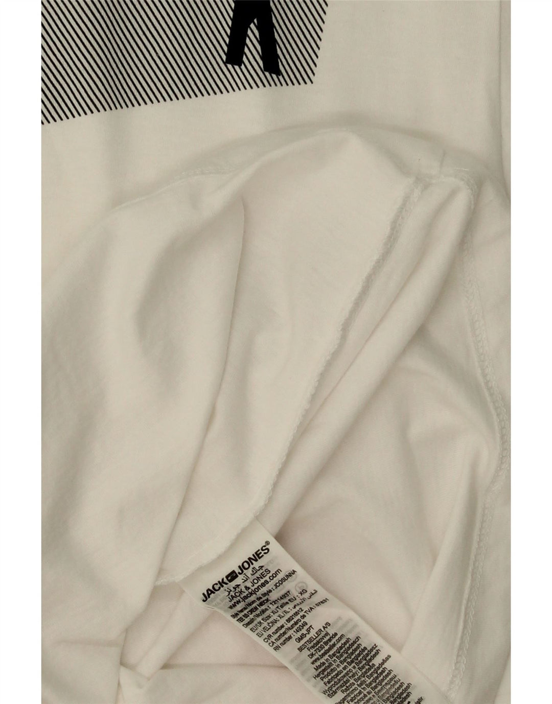 JACK & JONES Mens Graphic T-Shirt Top XL White Cotton Vintage Jack & Jones and Second-Hand Jack & Jones from Messina Hembry 