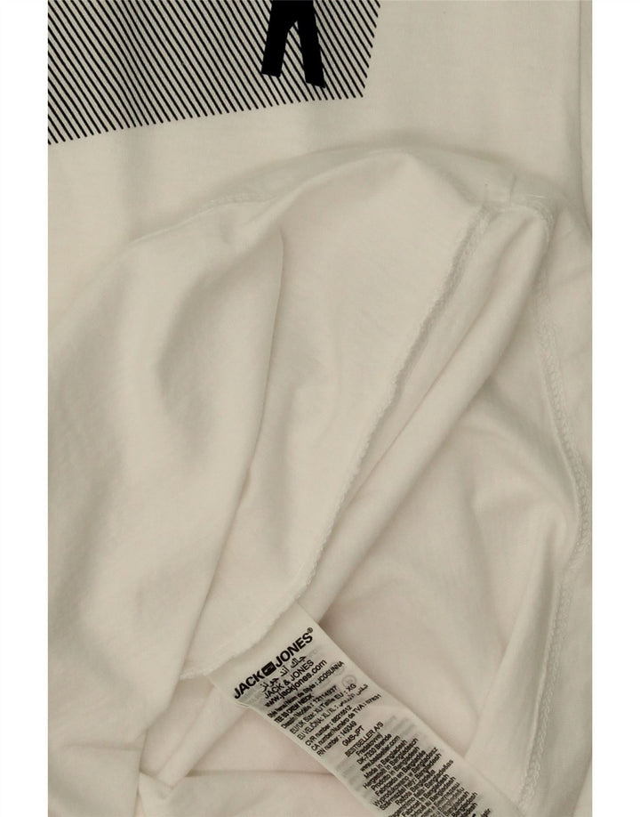 JACK & JONES Mens Graphic T-Shirt Top XL White Cotton Vintage Jack & Jones and Second-Hand Jack & Jones from Messina Hembry 
