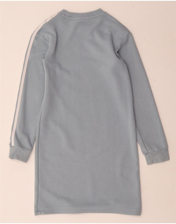 Adidas Girls Graphic Sweatshirt Jumper Dress 10-11 Years Blue