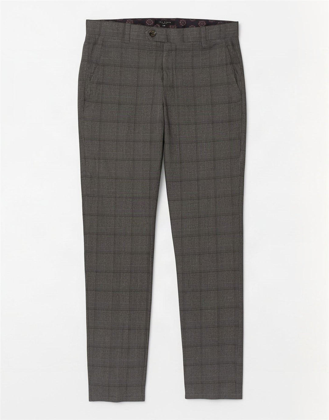 Ted Baker Herre Slim Casual Bukser W32 L31 Grå ternet polyester