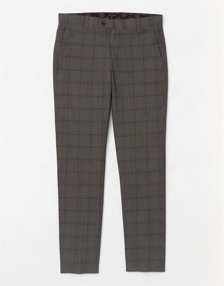 Ted Baker Herre Slim Casual Bukser W32 L31 Grå ternet polyester