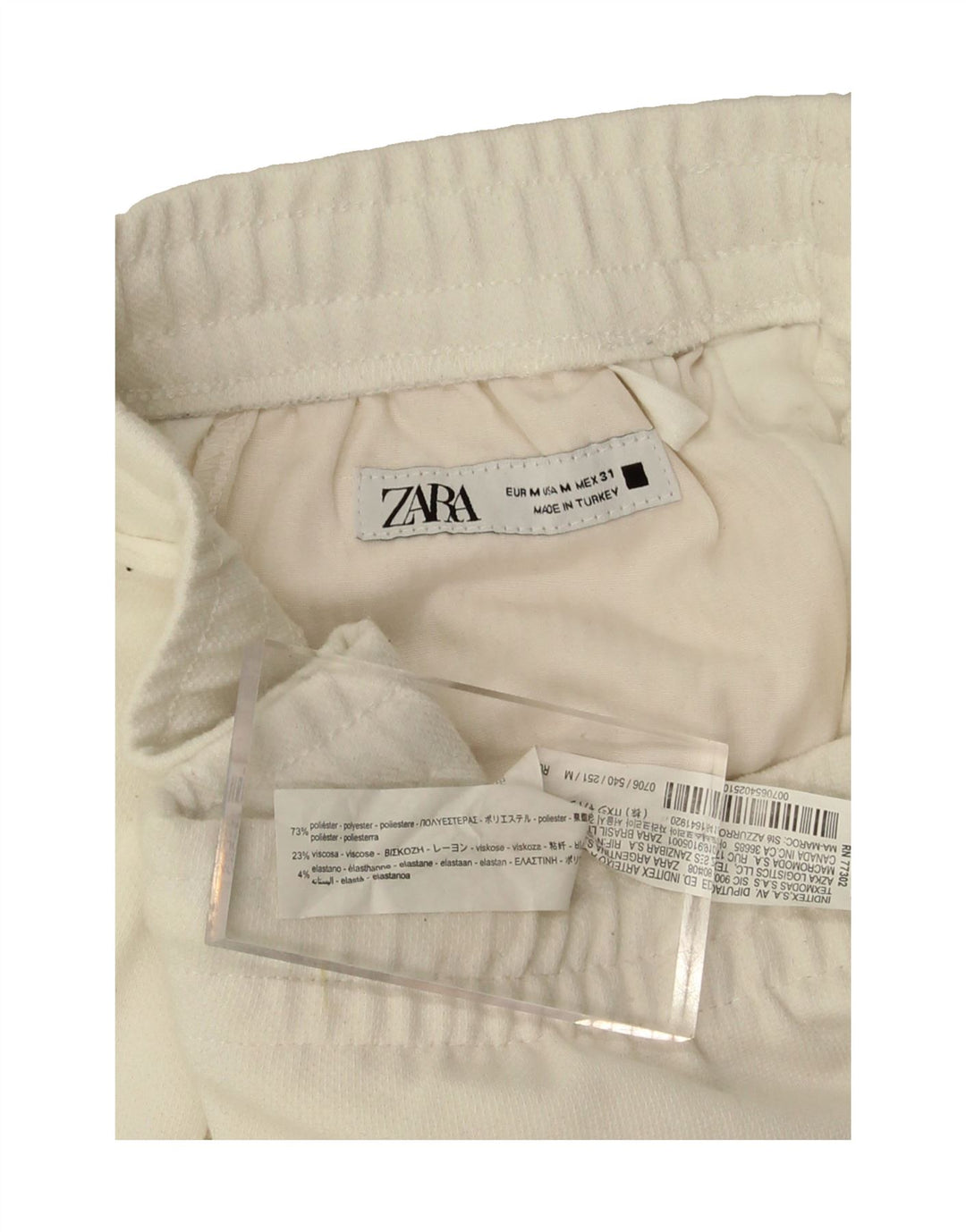 ZARA Womens Tracksuit Trousers UK 14 Medium  White Polyester Vintage Zara and Second-Hand Zara from Messina Hembry 