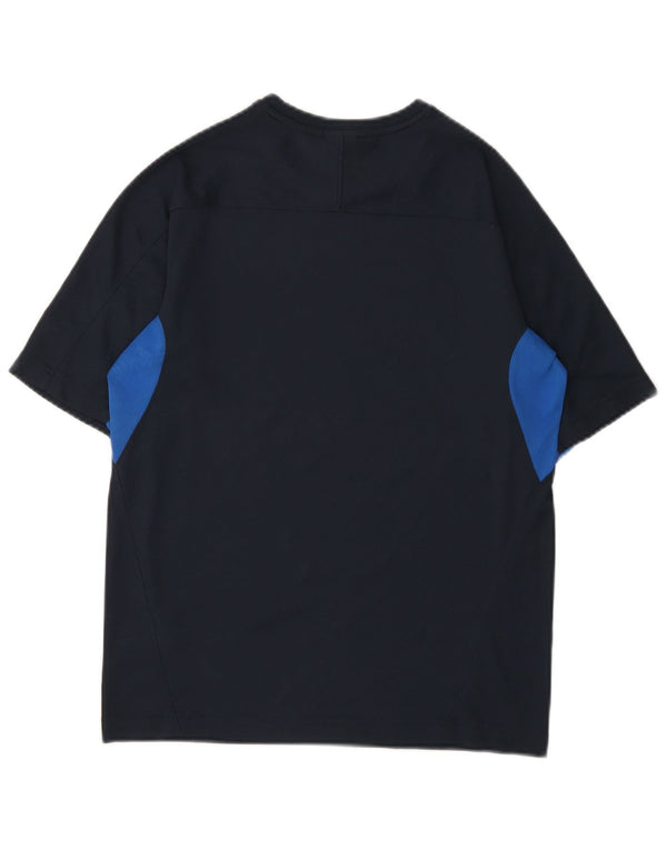 Nike Herre Dri Fit grafisk T-shirt top lille marineblå colourblock polyester