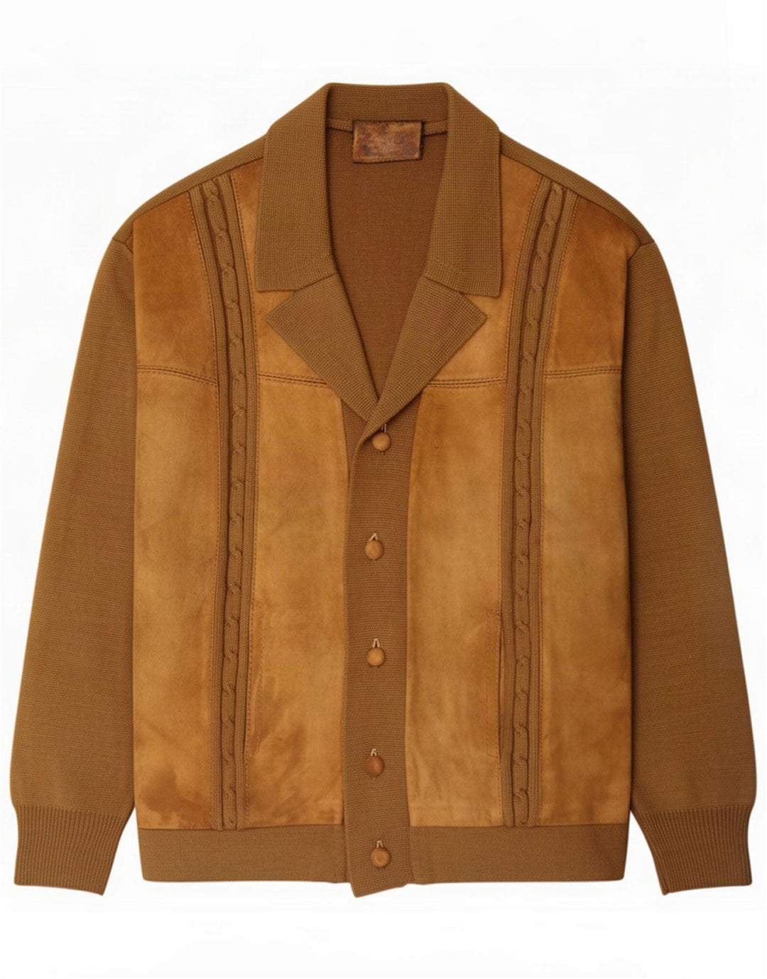 Vintage Herre Ruskind Cardigan Sweater Medium Brun Colourblock