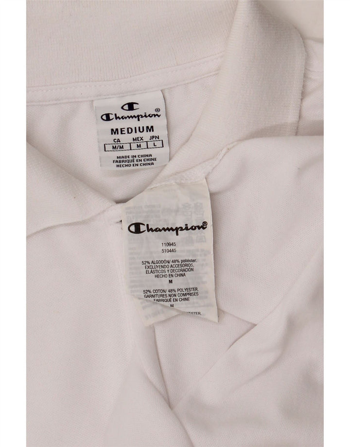 Champion Dame Polo Shirt UK 12 Medium White Bomuld