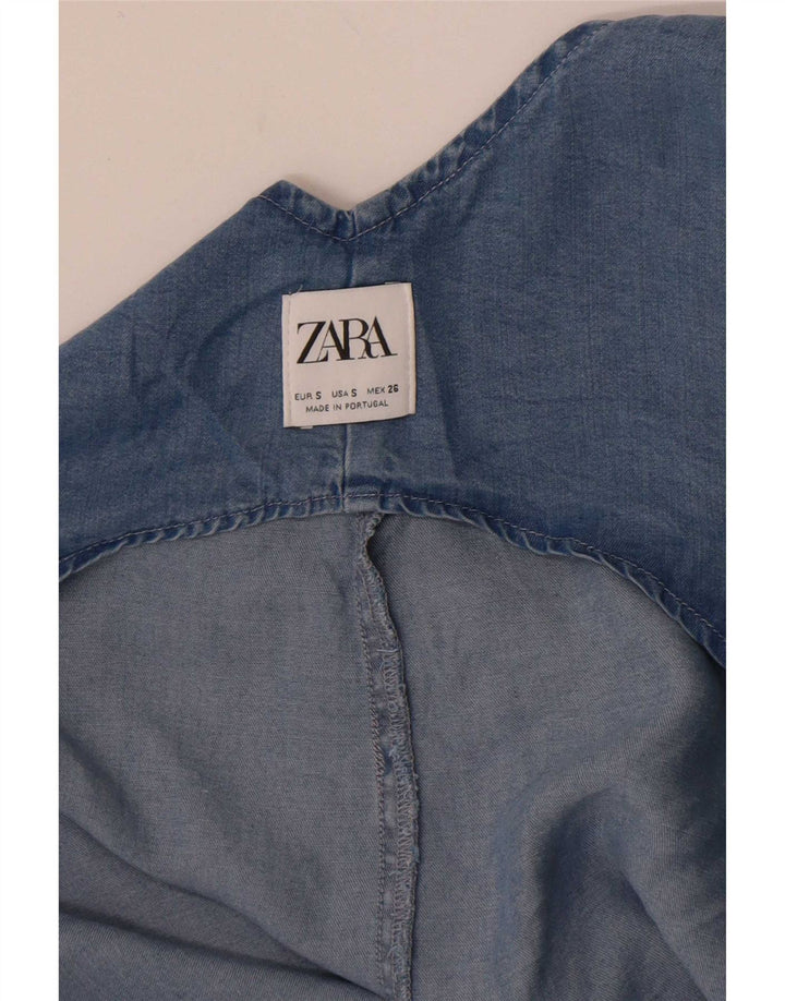 Zara Dame Denim Jumpsuit UK 10 Small Blue