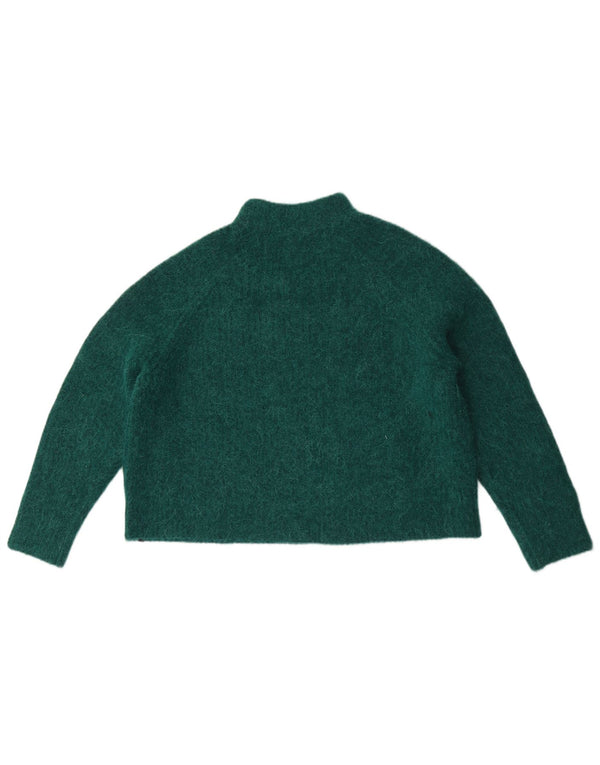 Superdry Dame Oversized Turtle Neck Sweater UK 10 Small Green