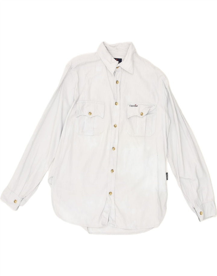 CANADIAN Mens Shirt Small Blue Cotton Vintage Canadian and Second-Hand Canadian from Messina Hembry 