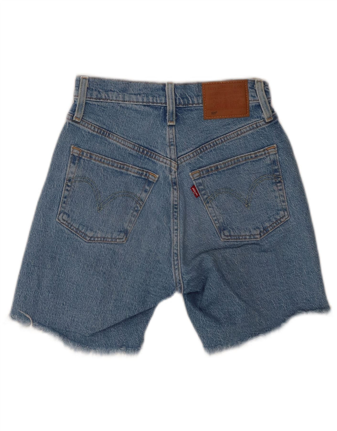 Levi's Womens 501 distressed denimshorts W23 2XS blå bomuld