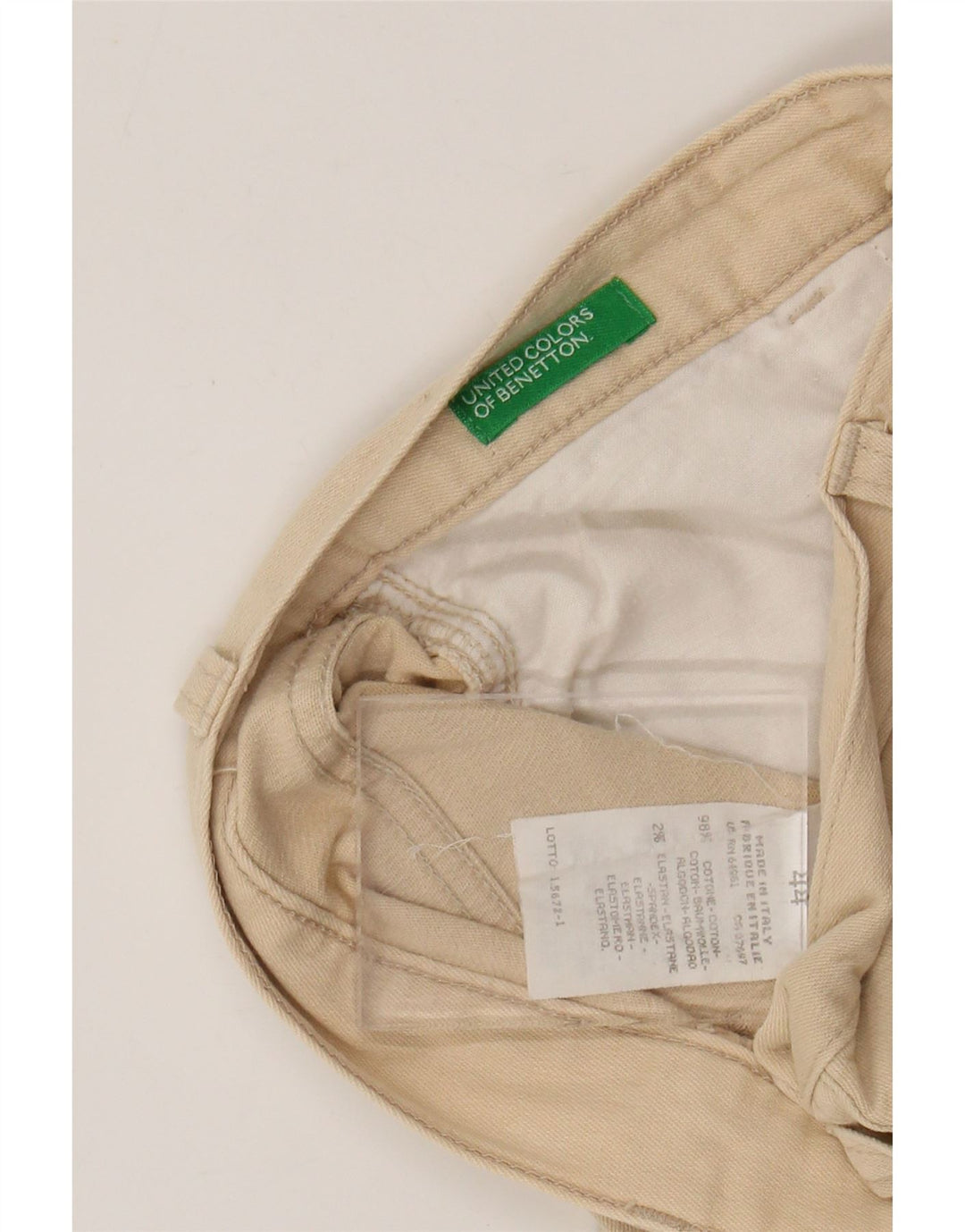 BENETTON højtaljede cropped bukser til kvinder IT 44 Medium W26 L24 Beige