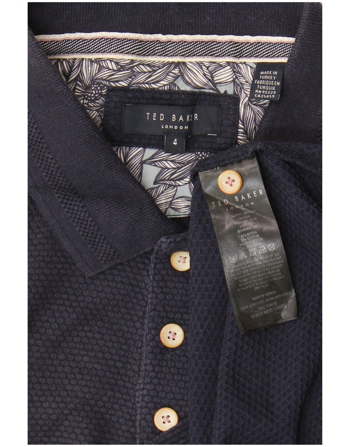 Ted Baker Herre poloskjorte str. 4 Large Navy Blue Modal