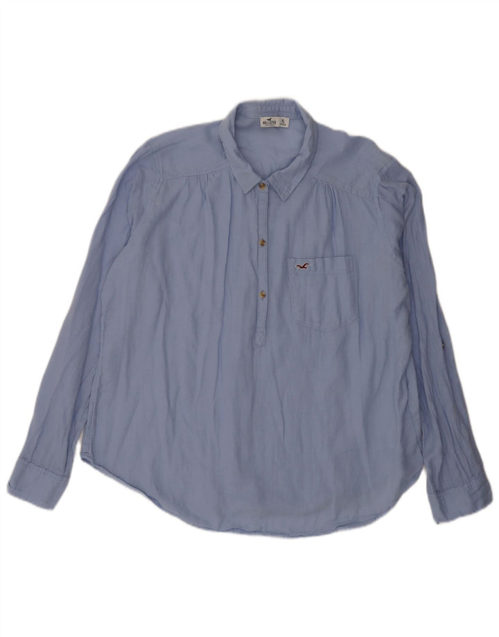 Hollister Dame Pullover Shirt UK 18 XL Blå Bomuld