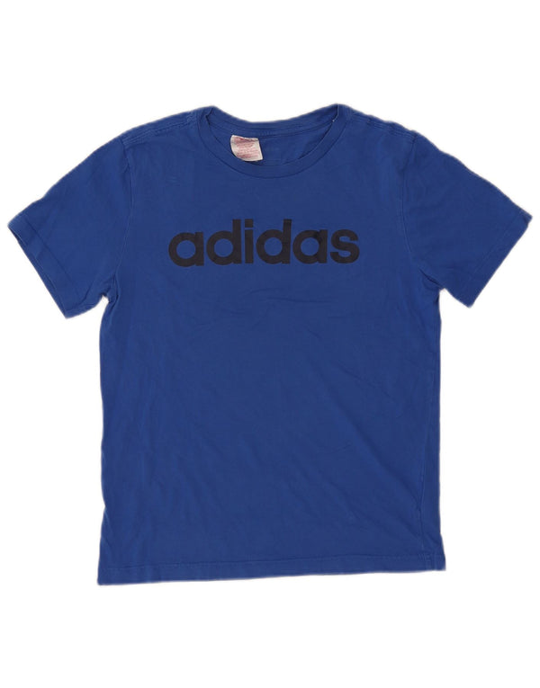 ADIDAS drenge grafisk t-shirt top 12-13 år stor blå bomuld