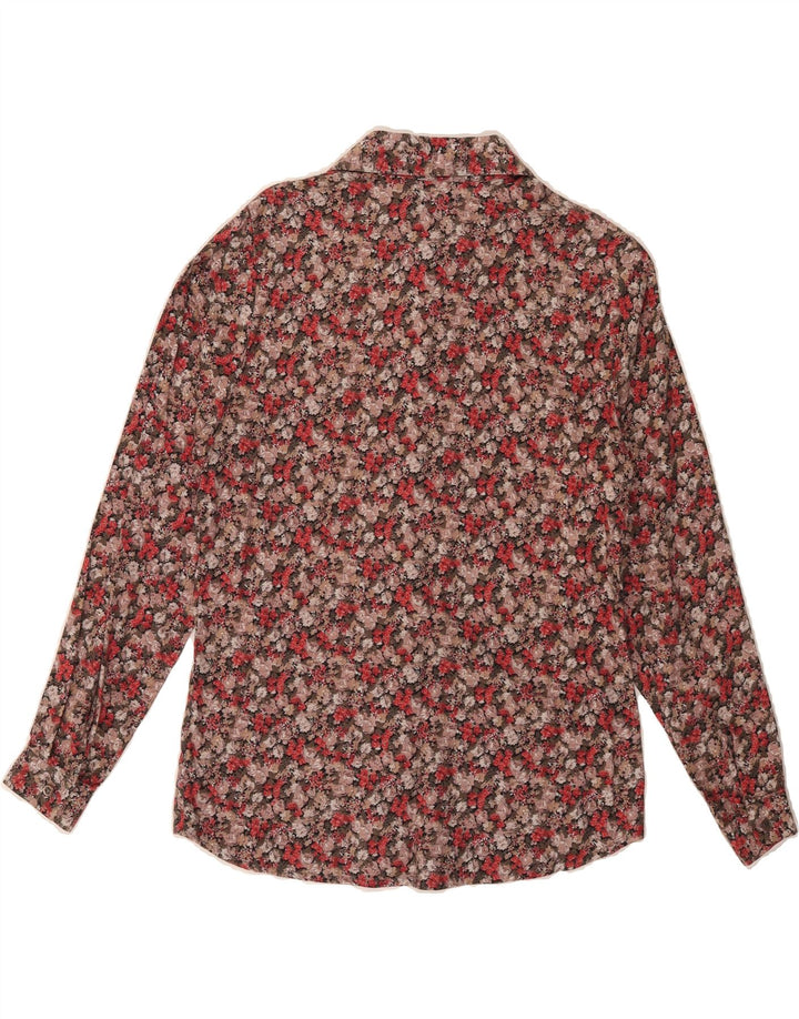 BENETTON Womens Shirt IT 42 Medium Red Floral Cotton Vintage Benetton and Second-Hand Benetton from Messina Hembry 