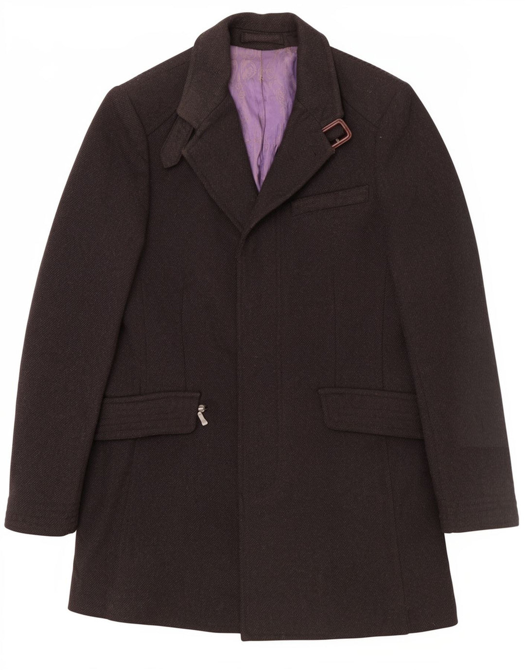 Ted Baker Herre Overfrakke Str. 3 Medium Sort Uld Klassisk