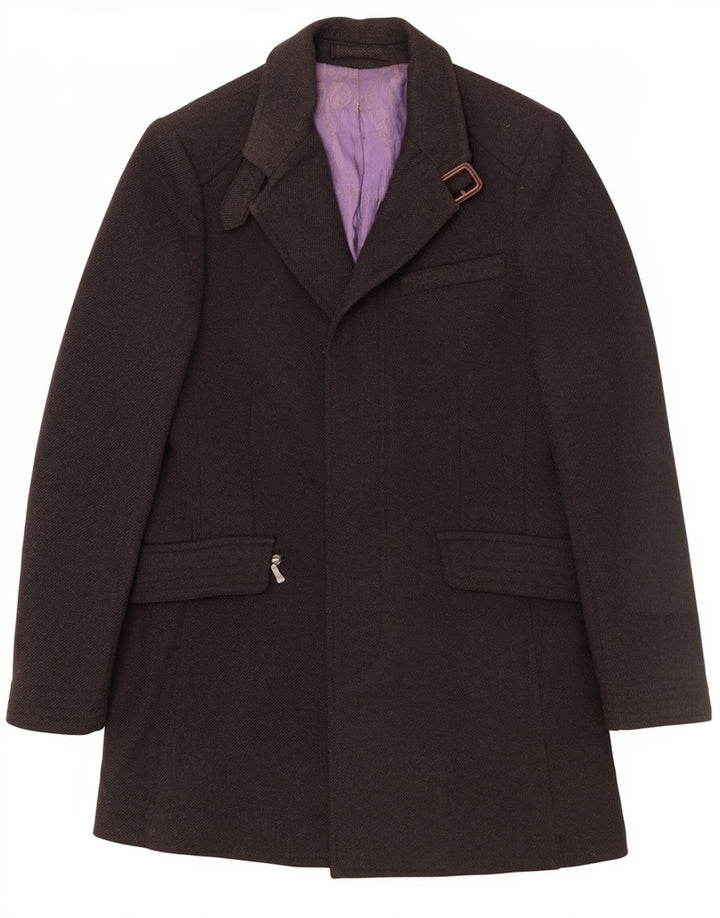 Ted Baker Herre Overfrakke Str. 3 Medium Sort Uld Klassisk