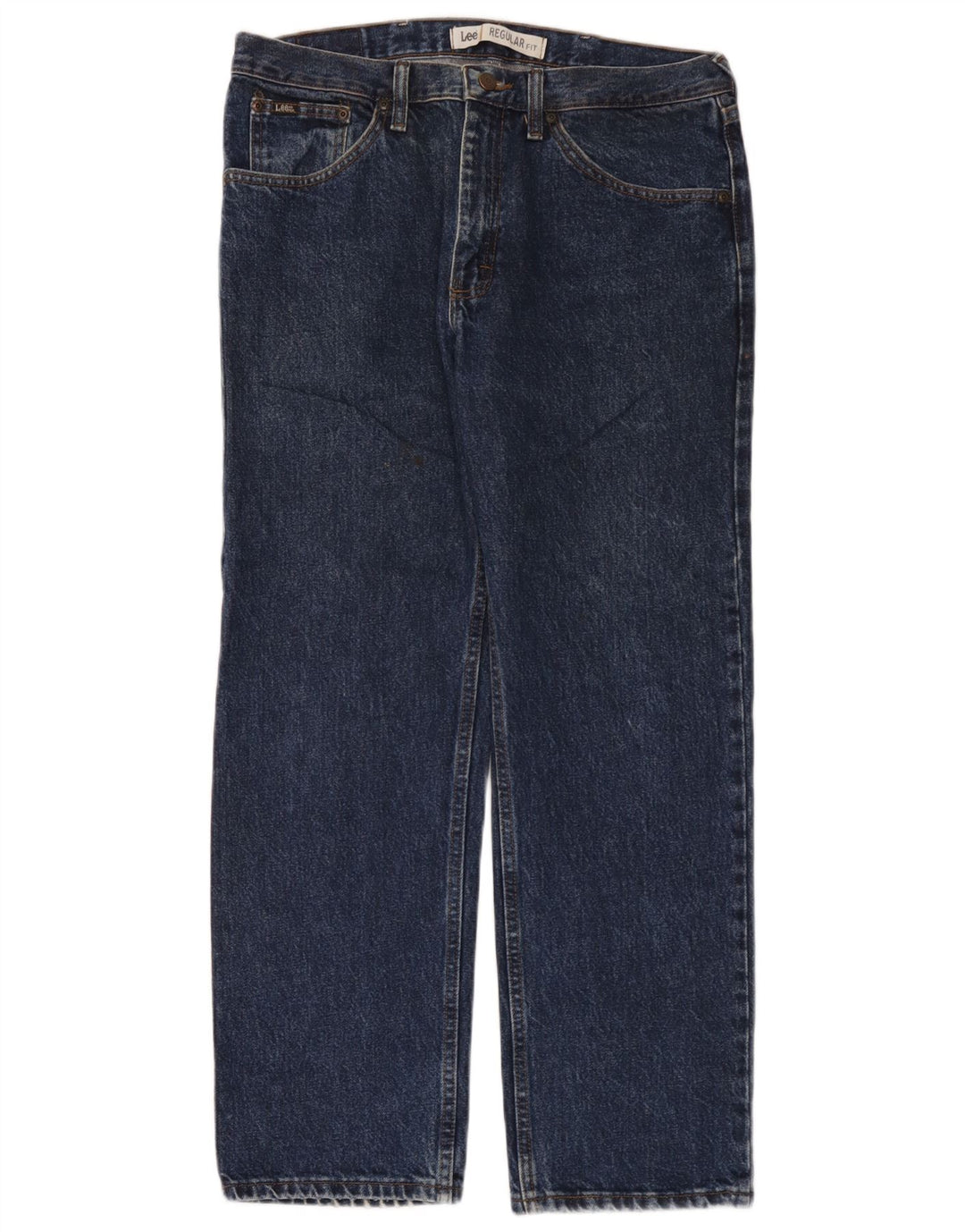 Lee Herre Regular Fit Straight Jeans W34 L29 Marineblå Bomuld