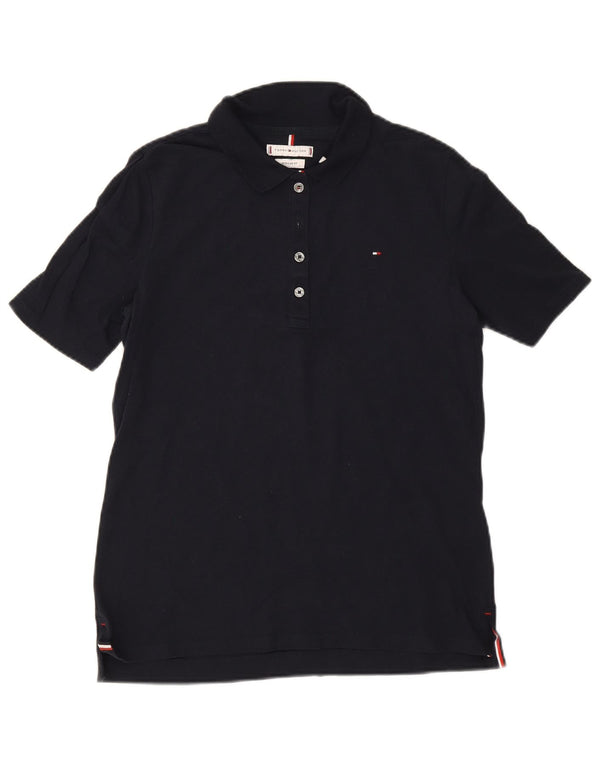 Tommy Hilfiger Dame Regular Fit Polo Shirt UK 12 Medium Navy Blue Bomuld