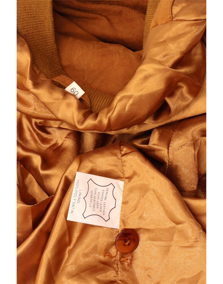 Vintage herre ruskind bomberjakke IT 60 3XL brunt læder