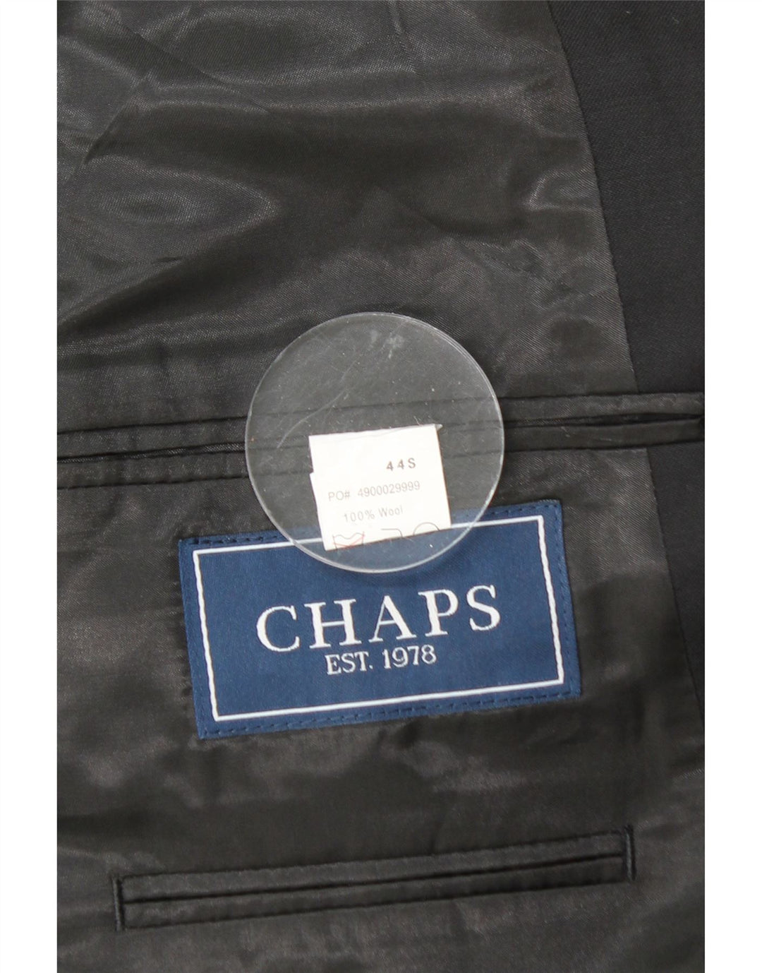 CHAPS Mens 3/4 Sleeve 2 Button Blazer Jacket UK 40 Large Black Wool