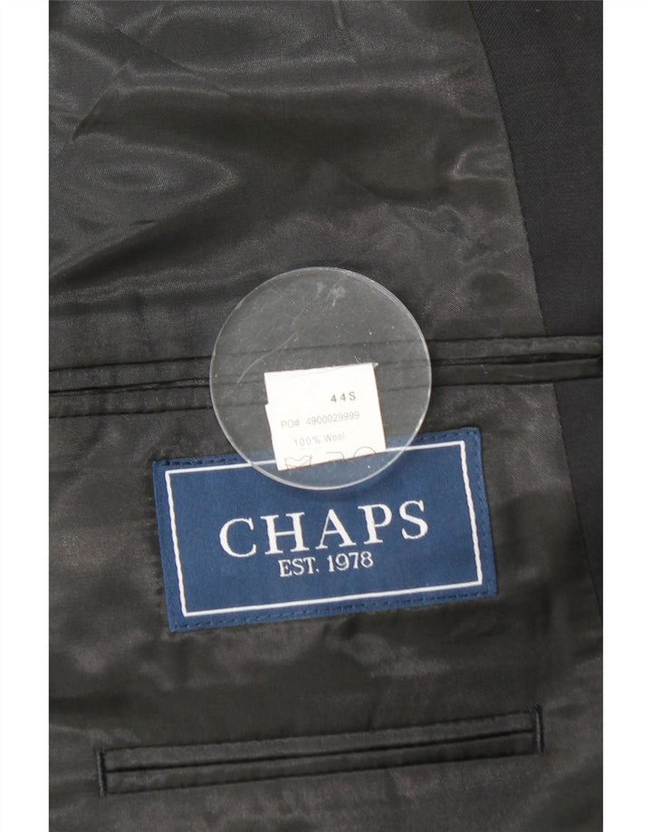 CHAPS Mens 3/4 Sleeve 2 Button Blazer Jacket UK 40 Large Black Wool