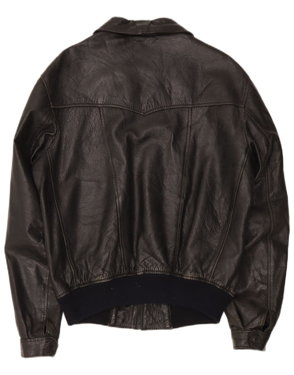 Vintage herre læderjakke IT 48 Medium Sort