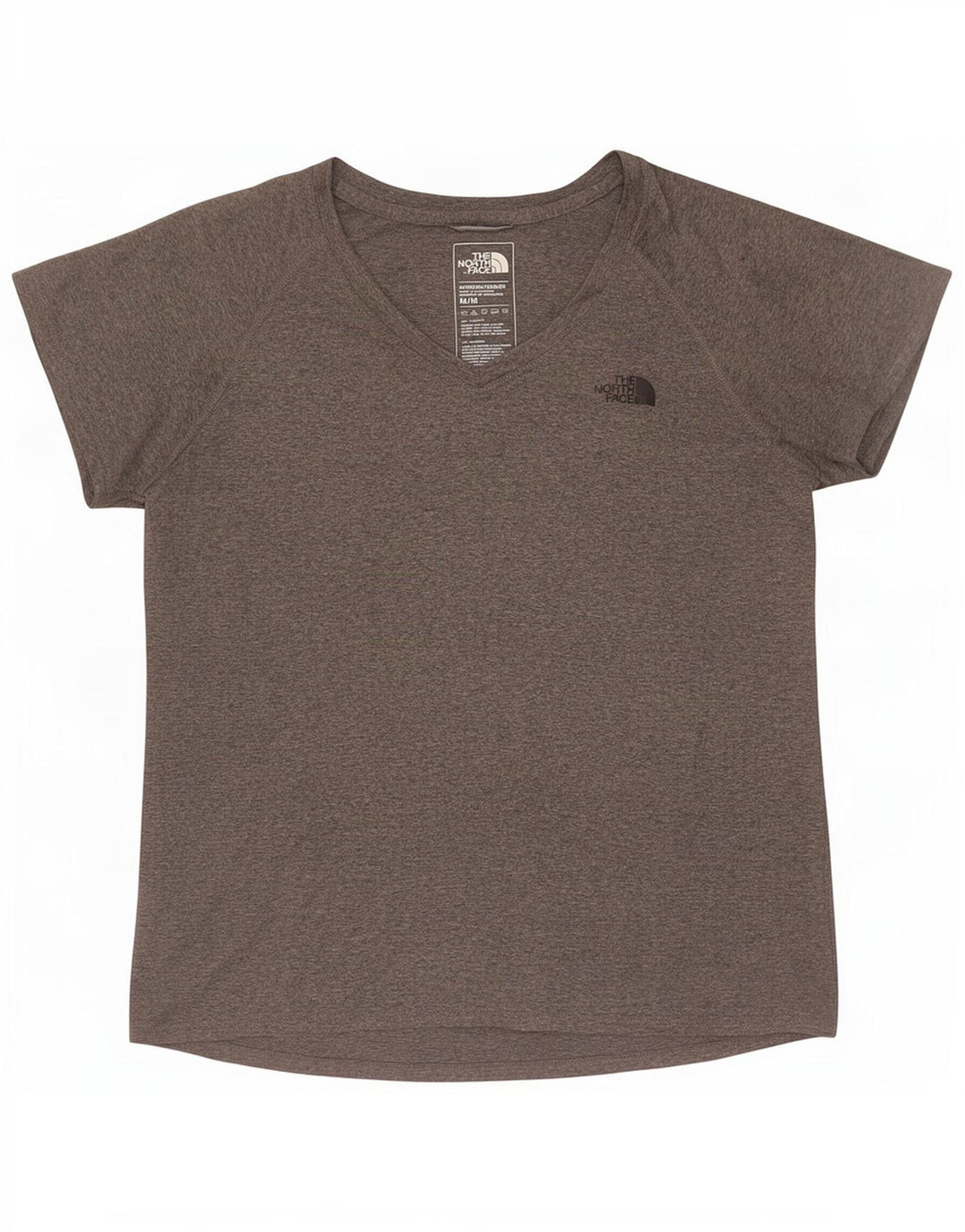 The North Face T-shirt top til kvinder UK 12 Medium Grey Flecked Polyester
