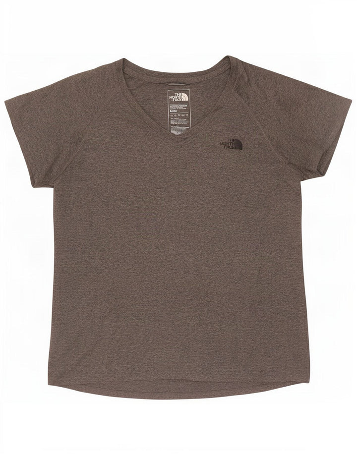 The North Face T-shirt top til kvinder UK 12 Medium Grey Flecked Polyester