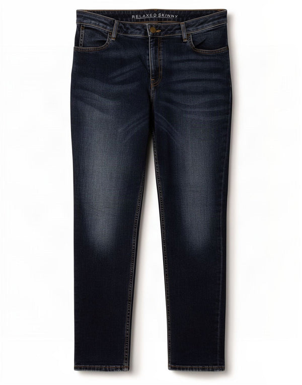 Marks & Spencer Dame Relaxed Fit Skinny Jeans W32 L30 Marineblå Bomuld