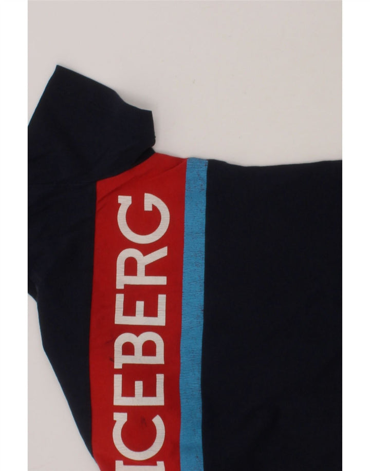 ICEBERG Boys Graphic T-Shirt Top 3-4 Years Navy Blue Cotton Vintage Iceberg and Second-Hand Iceberg from Messina Hembry 