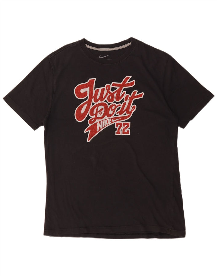 Nike Herre Regular Fit Grafisk T-Shirt Top Stor Sort Bomuld