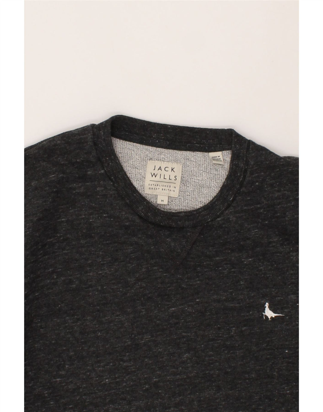 JACK WILLS Mens Sweatshirt Jumper Medium Grey Flecked Cotton Vintage Jack Wills and Second-Hand Jack Wills from Messina Hembry 