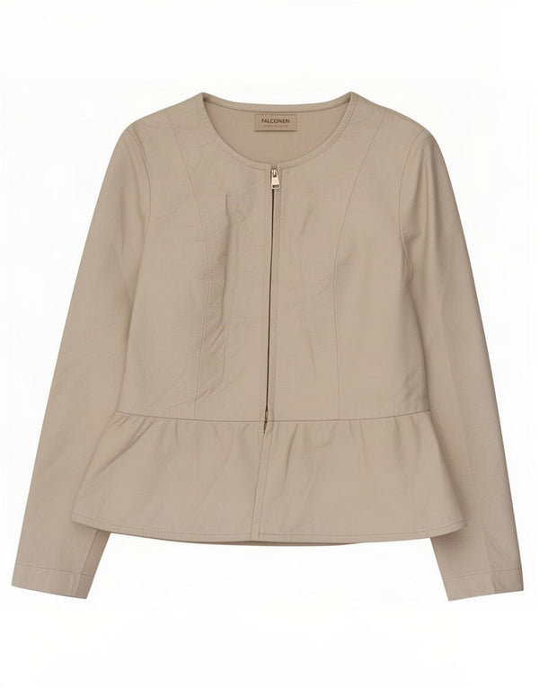 Falconeri Dame Læderjakke UK 14 Large Beige