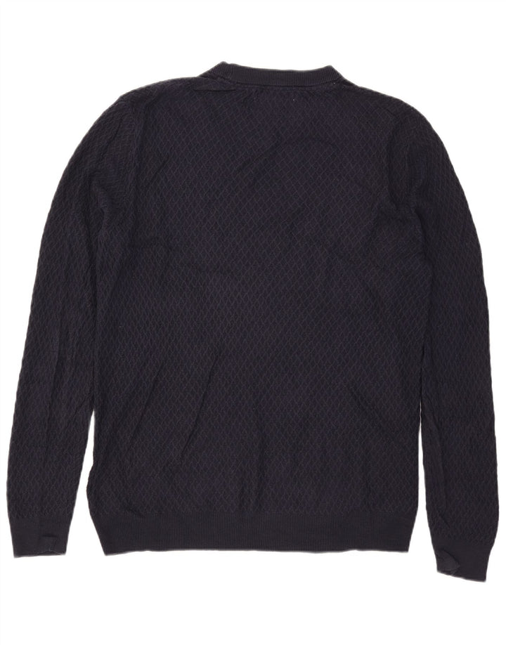 Guess Herre rund hals sweater stor marineblå bomuld