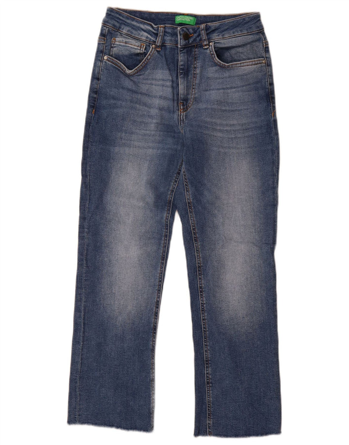 Benetton Dame Straight Jeans W28 L28 Blå Bomuld