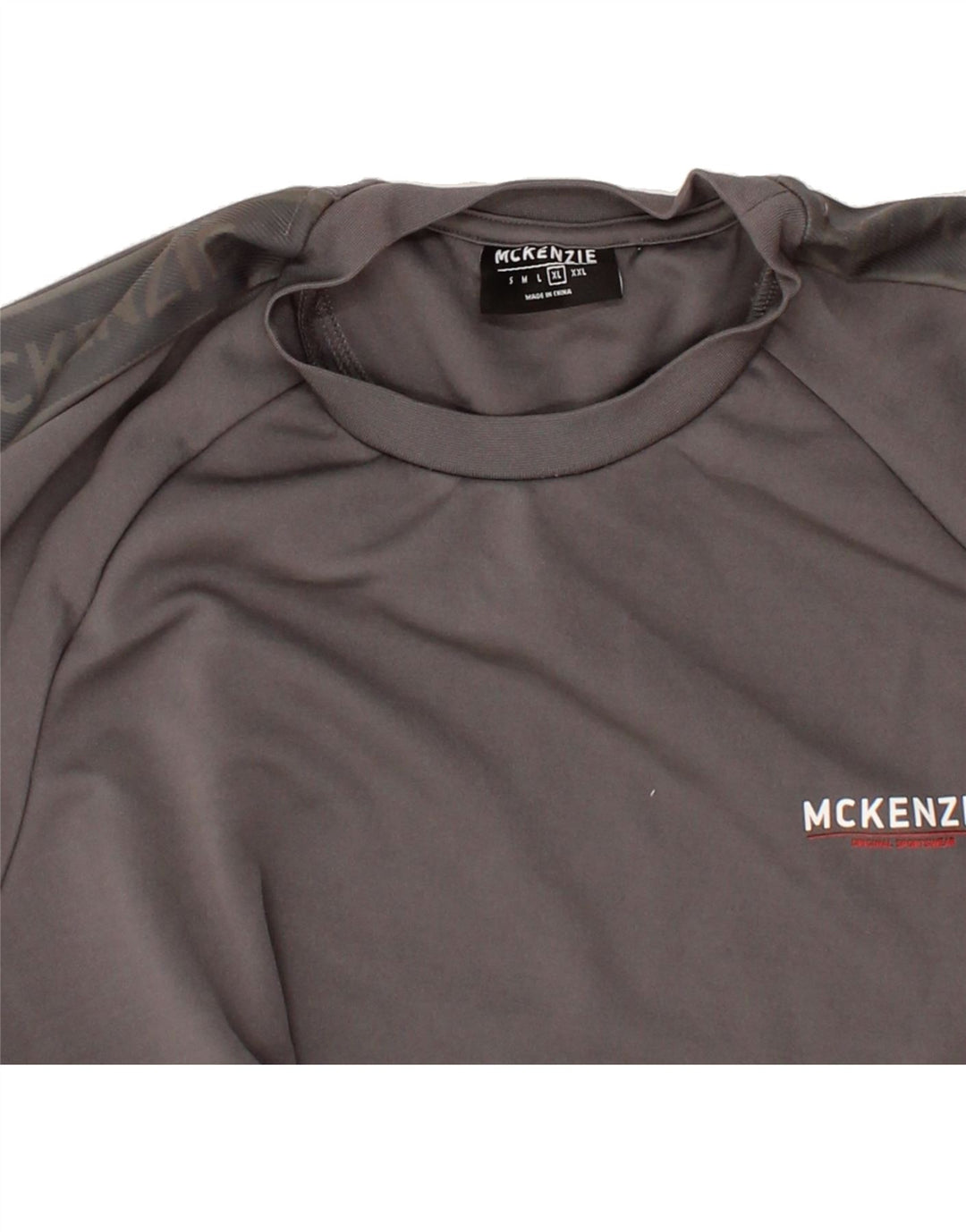 MCKENZIE Mens Graphic T-Shirt Top XL Grey Polyester Vintage Mckenzie and Second-Hand Mckenzie from Messina Hembry 