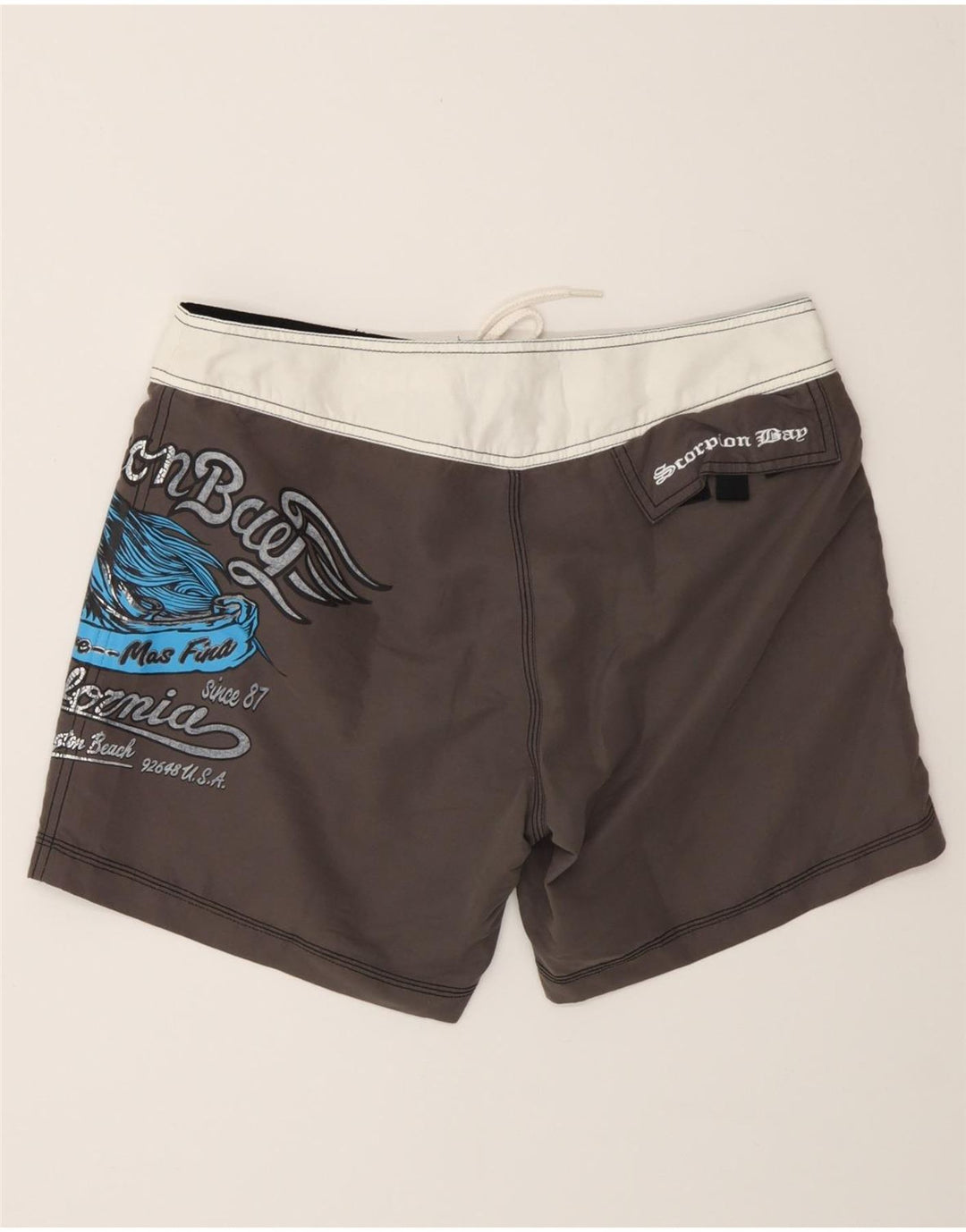 Scorpion Bay Herre grafiske svømmeshorts Medium Grå Colourblock