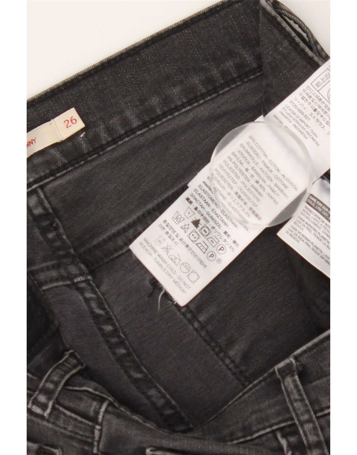 Levi's Dame 710 Super Skinny Jeans W26 L32 Grå Bomuld