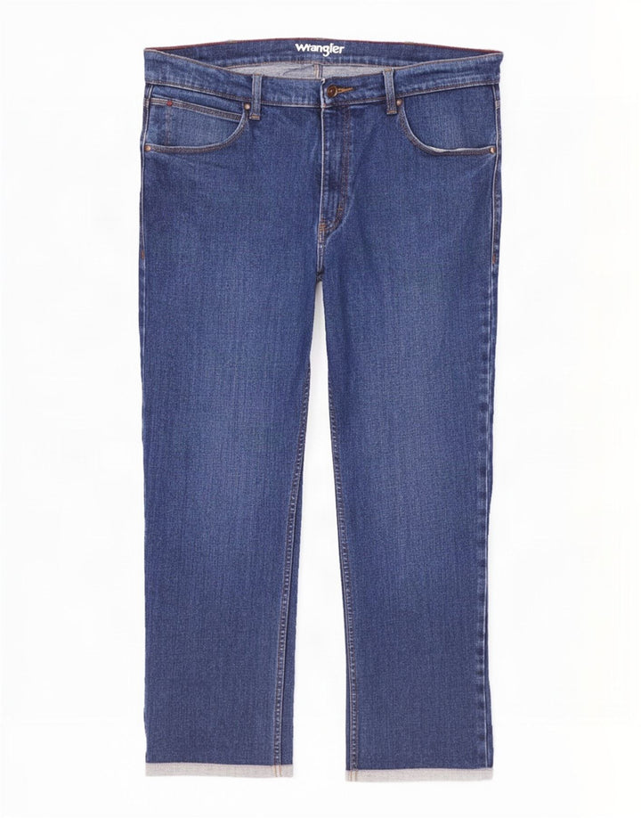 Wrangler Herre Autentiske Regular Straight Jeans W38 L30 Blå Bomuld