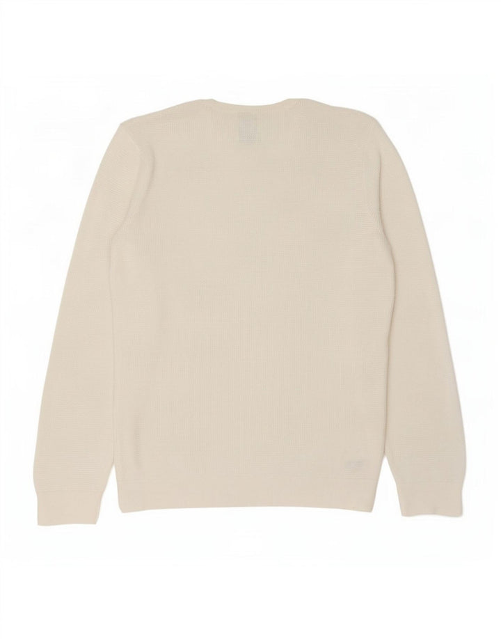 Zara Herre sweater med rund hals, mellem hvid bomuld