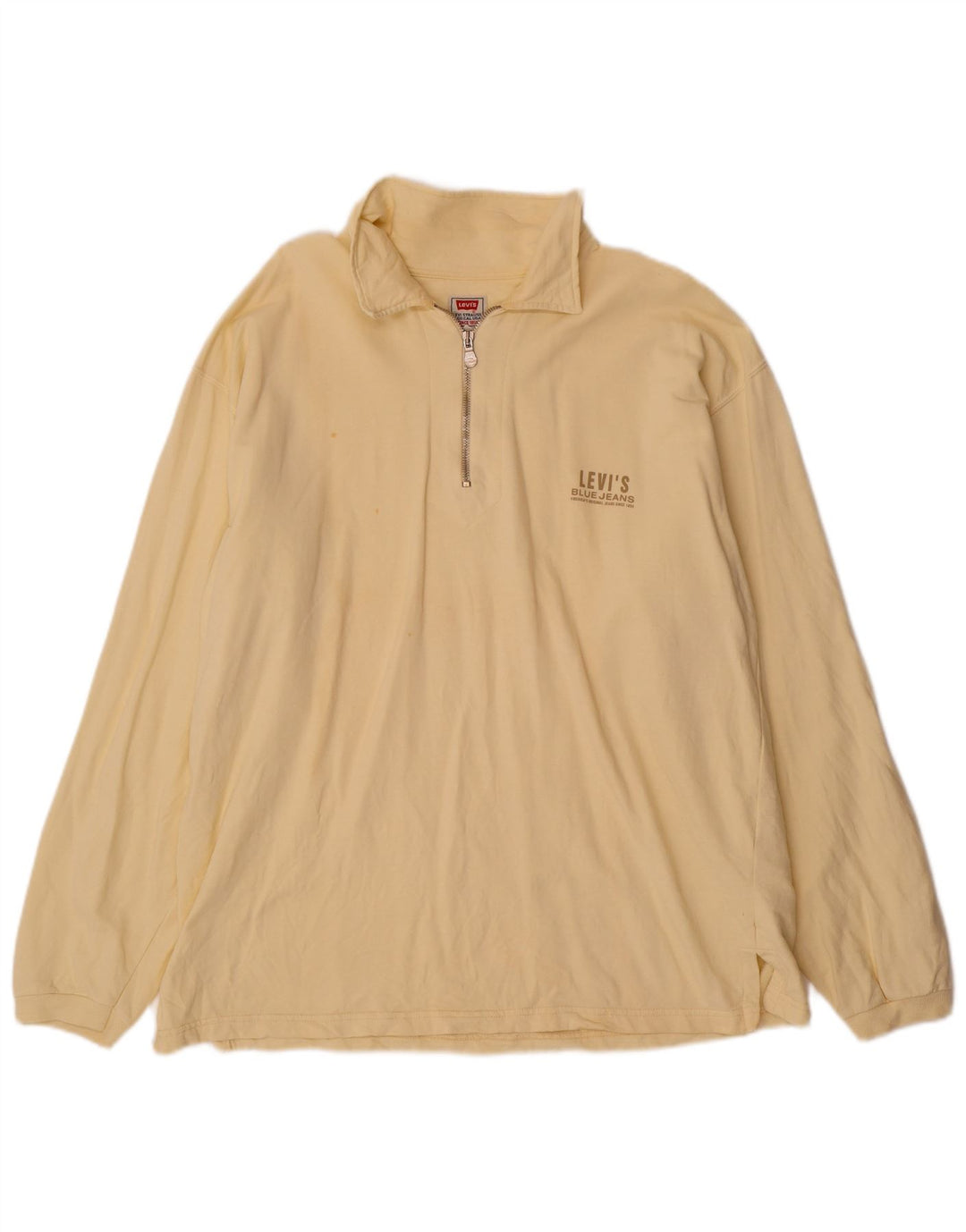 Levi's herre polo-hals sweatshirt jumper stor beige bomuld