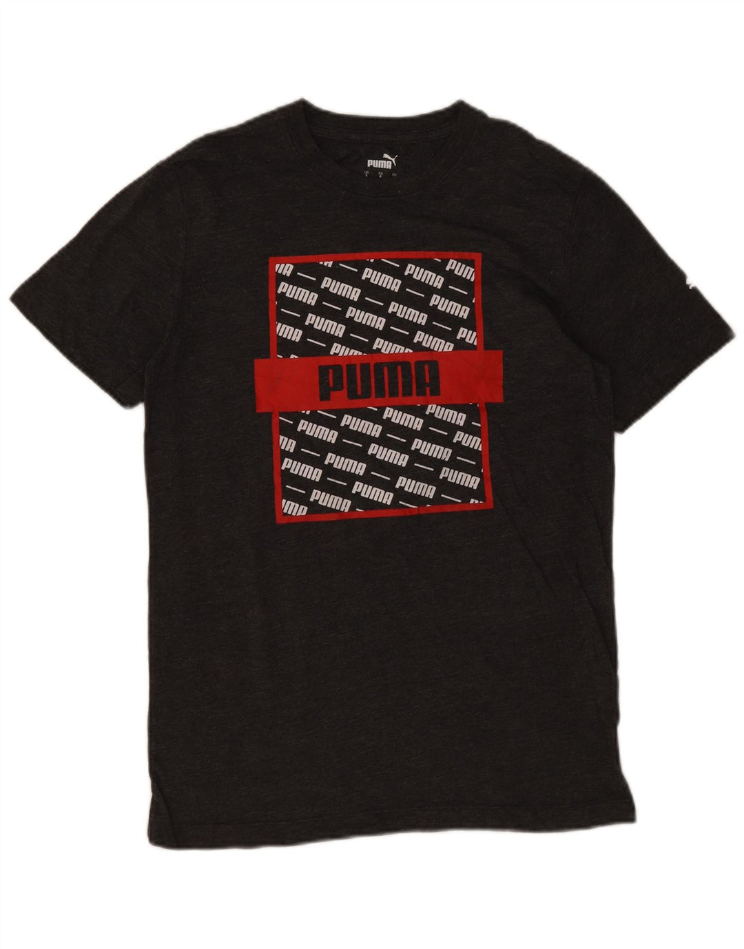 Puma Herre Grafisk T-Shirt Top Lille Grå Bomuld