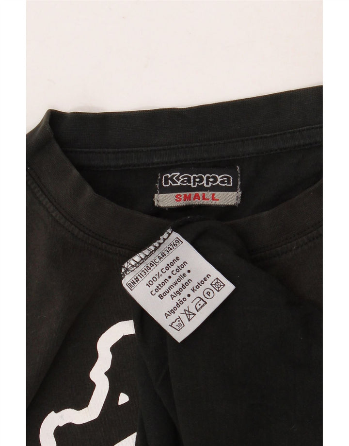 KAPPA Herre grafisk T-shirt Top Lille sort bomuld
