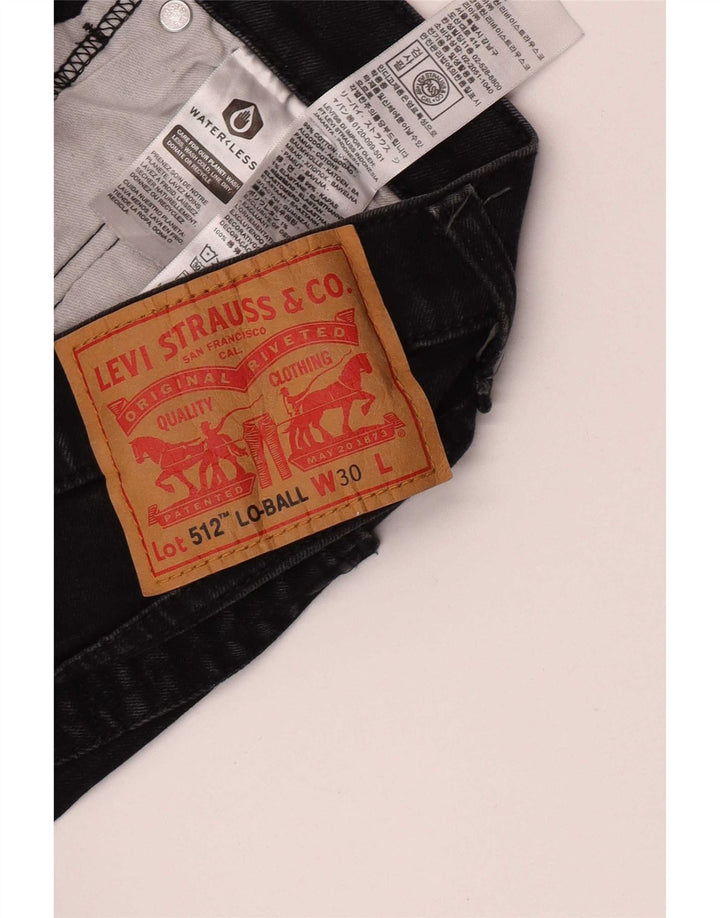 Levi's Herre 512 Slim Tapered Jeans W30 L30 Sort Bomuld