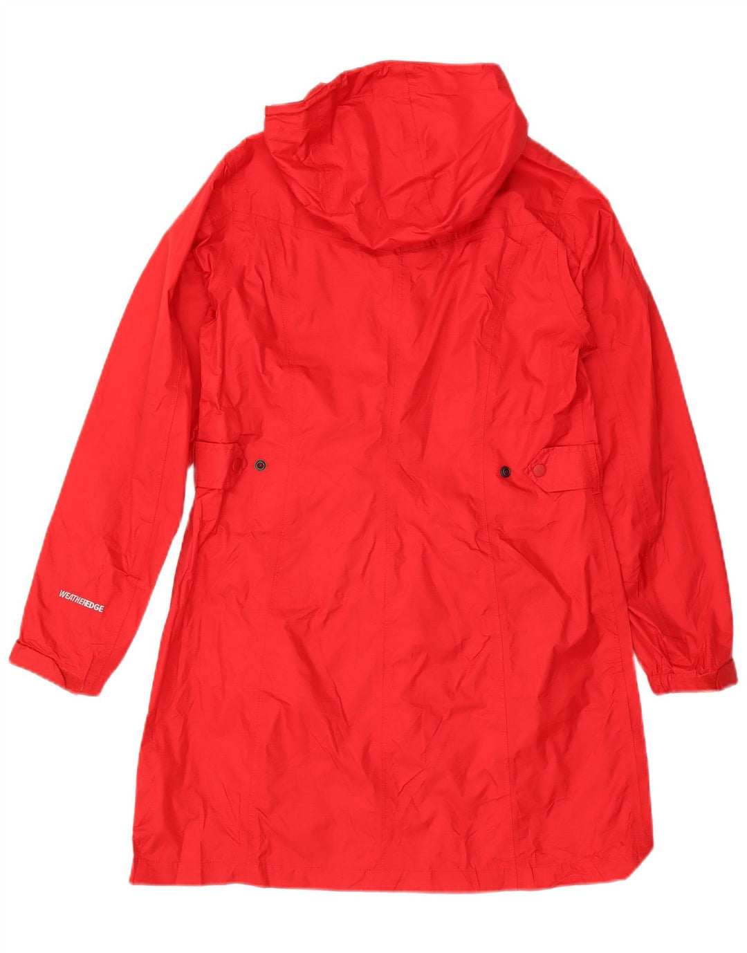 Eddie Bauer Dame Hætte Regnfrakke UK 14 Medium Rød Nylon