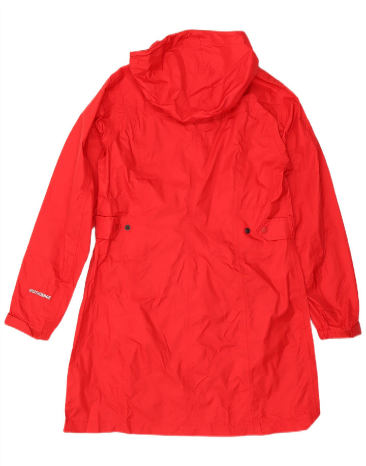 Eddie Bauer Dame Hætte Regnfrakke UK 14 Medium Rød Nylon