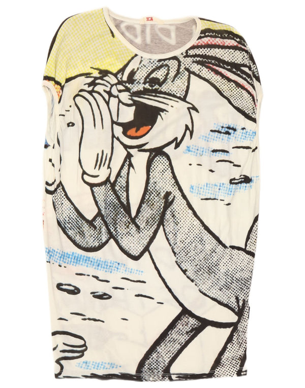 Iceberg Womens Bugs Bunny Grafisk T-Shirt Kjole UK 12 Medium White Cartoon