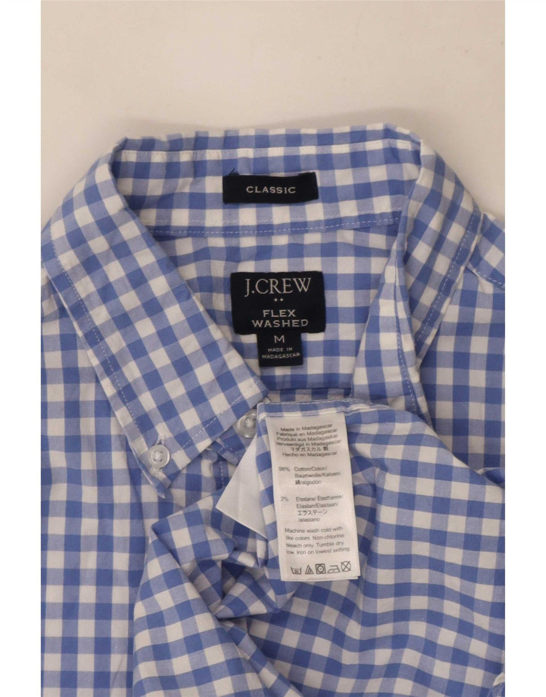 J. Crew Herre Classic Fit skjorte Medium Blue Gingham Cotton
