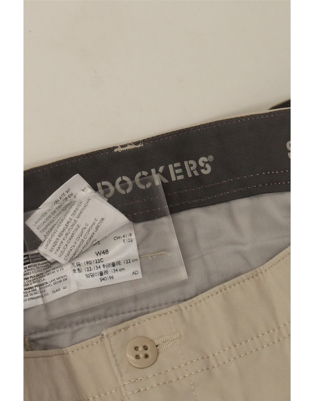 DOCKERS Chino Shorts til mænd W48 4XL Beige Bomuld